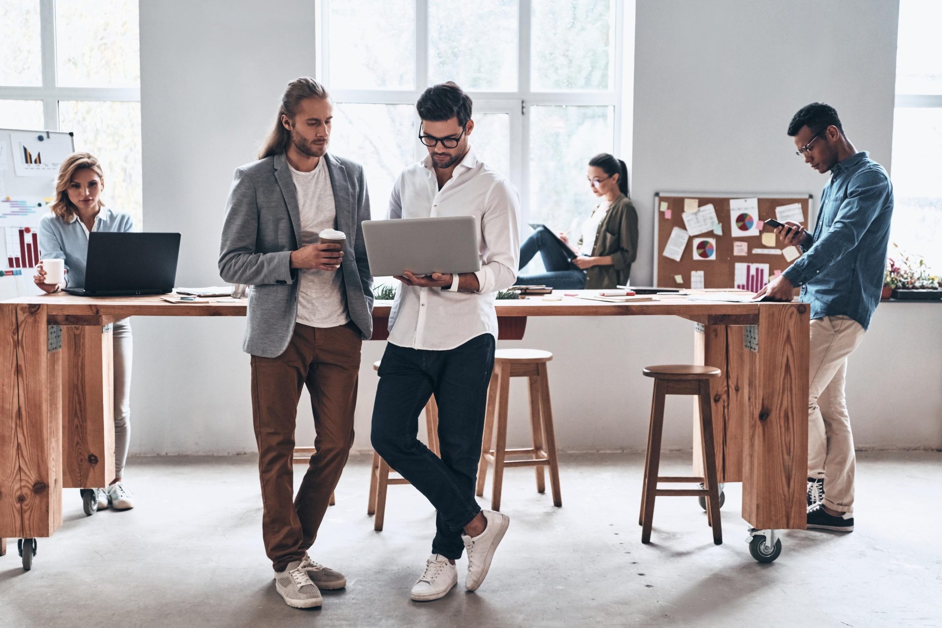 Group of professionals gathered in office