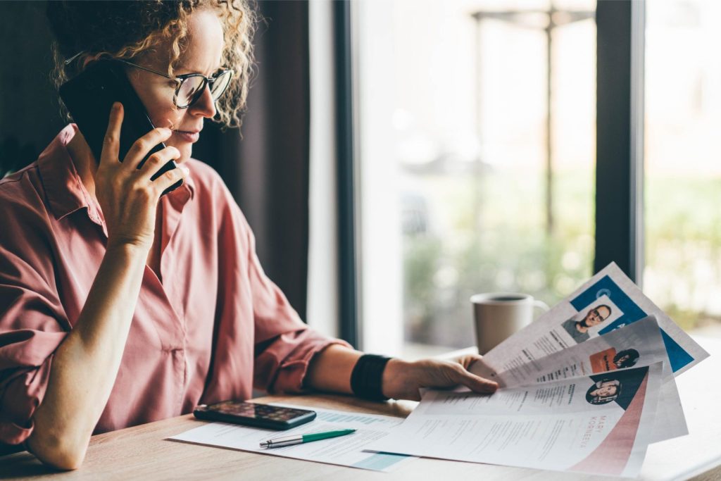 Professional holding a call